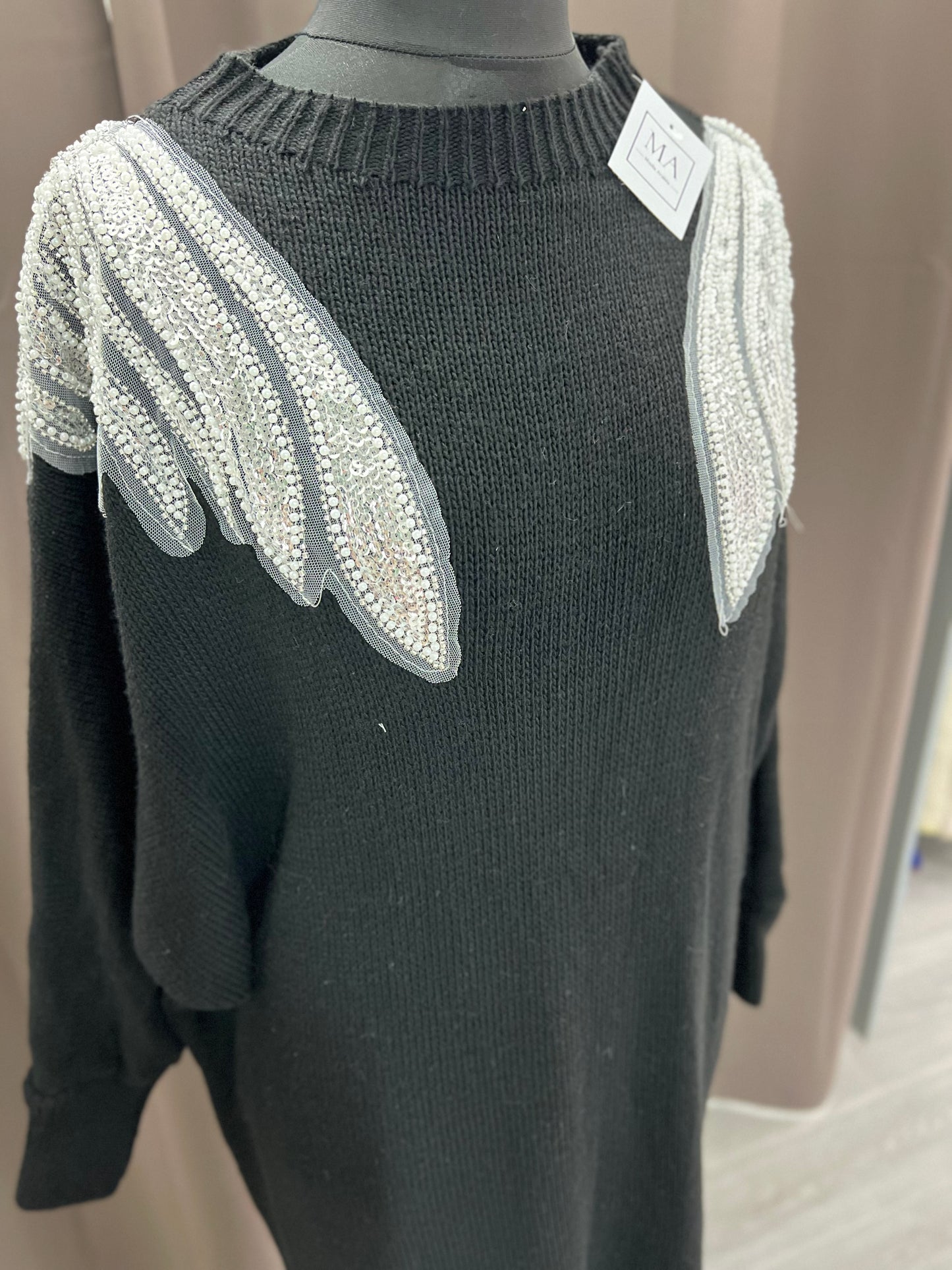 Vestido bordado Negro
