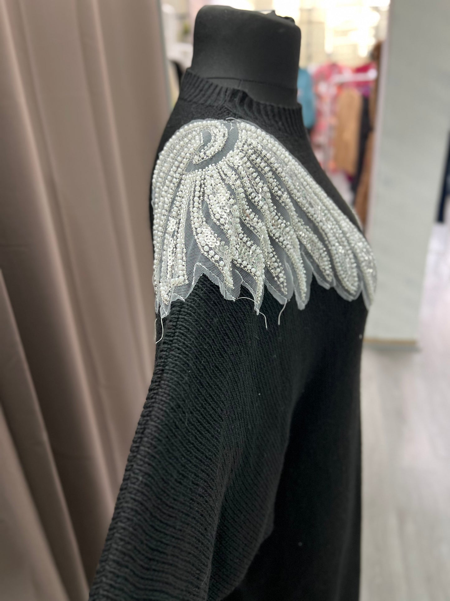 Vestido bordado Negro