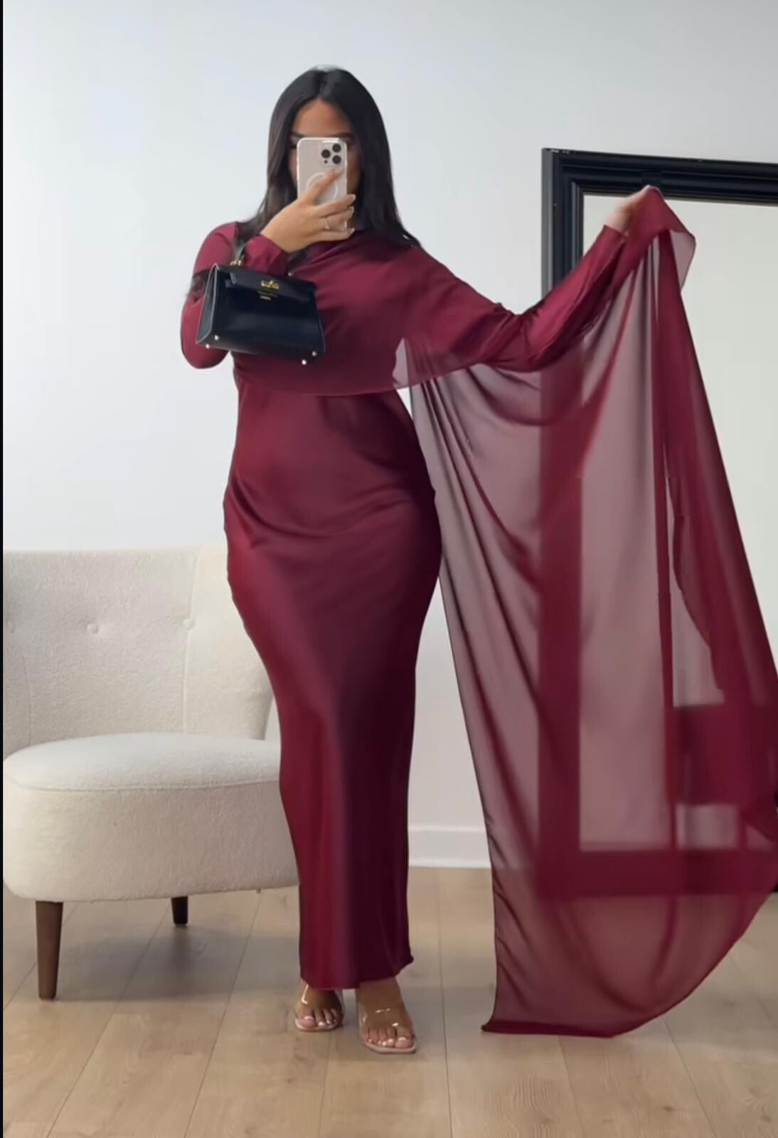 Vestido tul burdeos