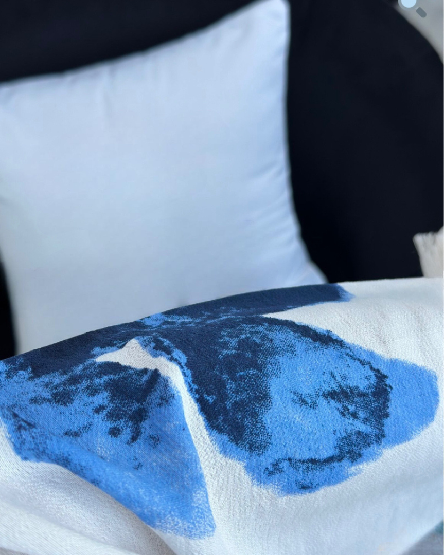 Conjunto flora azul