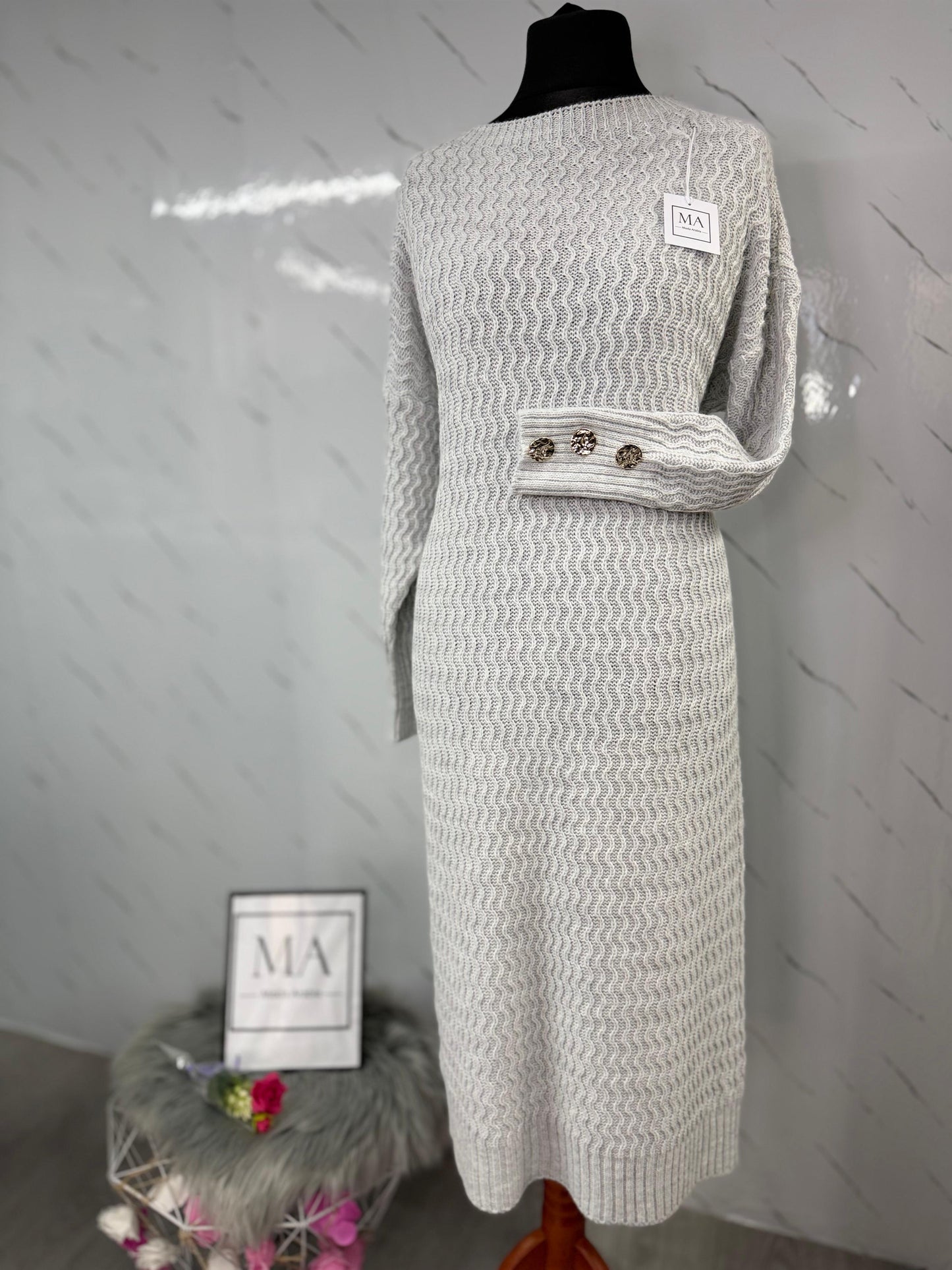 Vestido gris claro