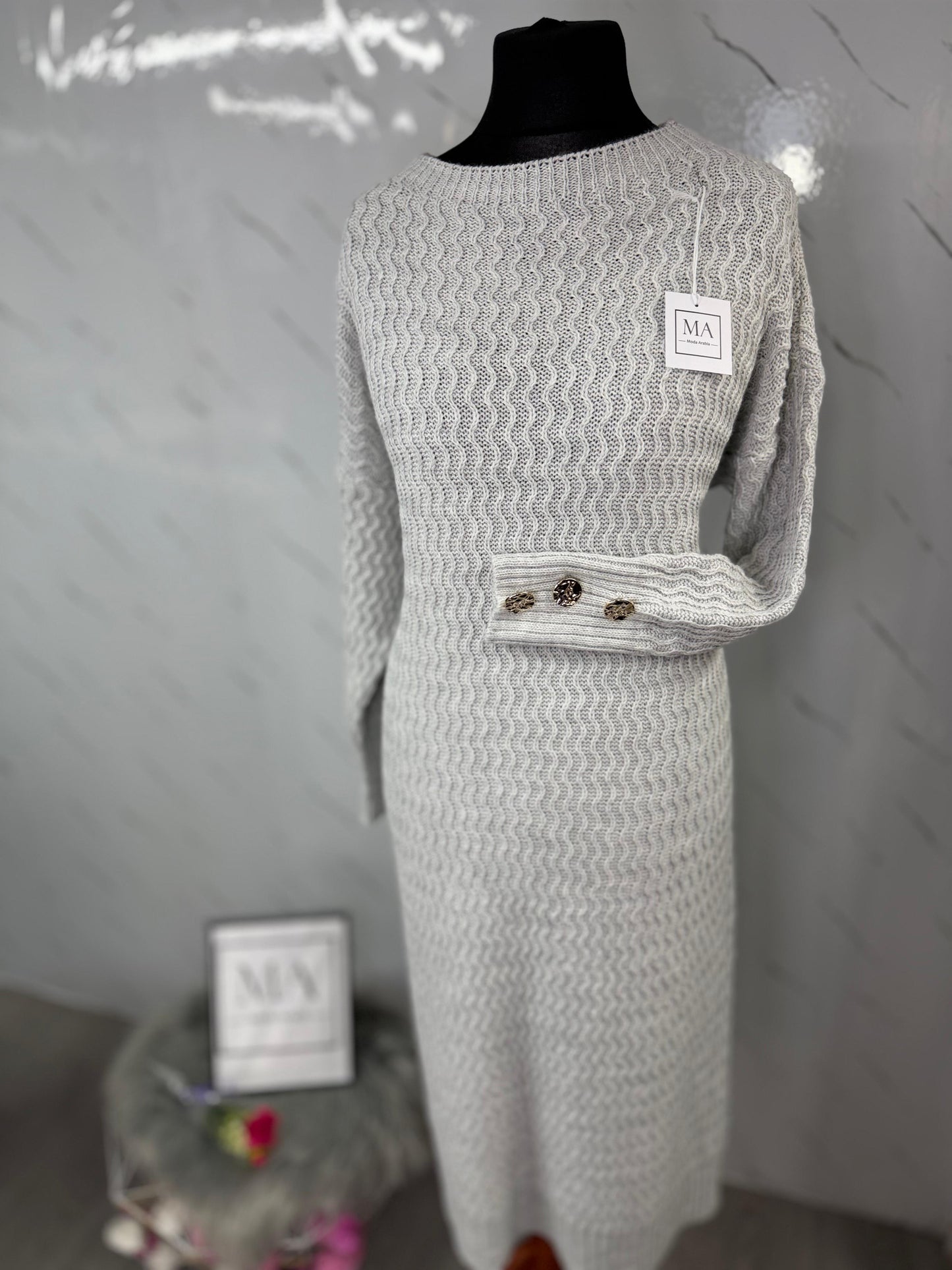 Vestido gris claro