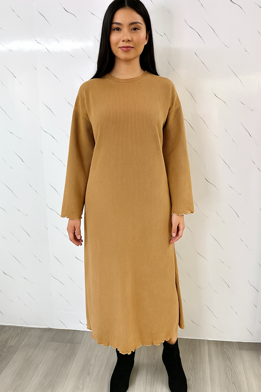 Vestido de pana marrón
