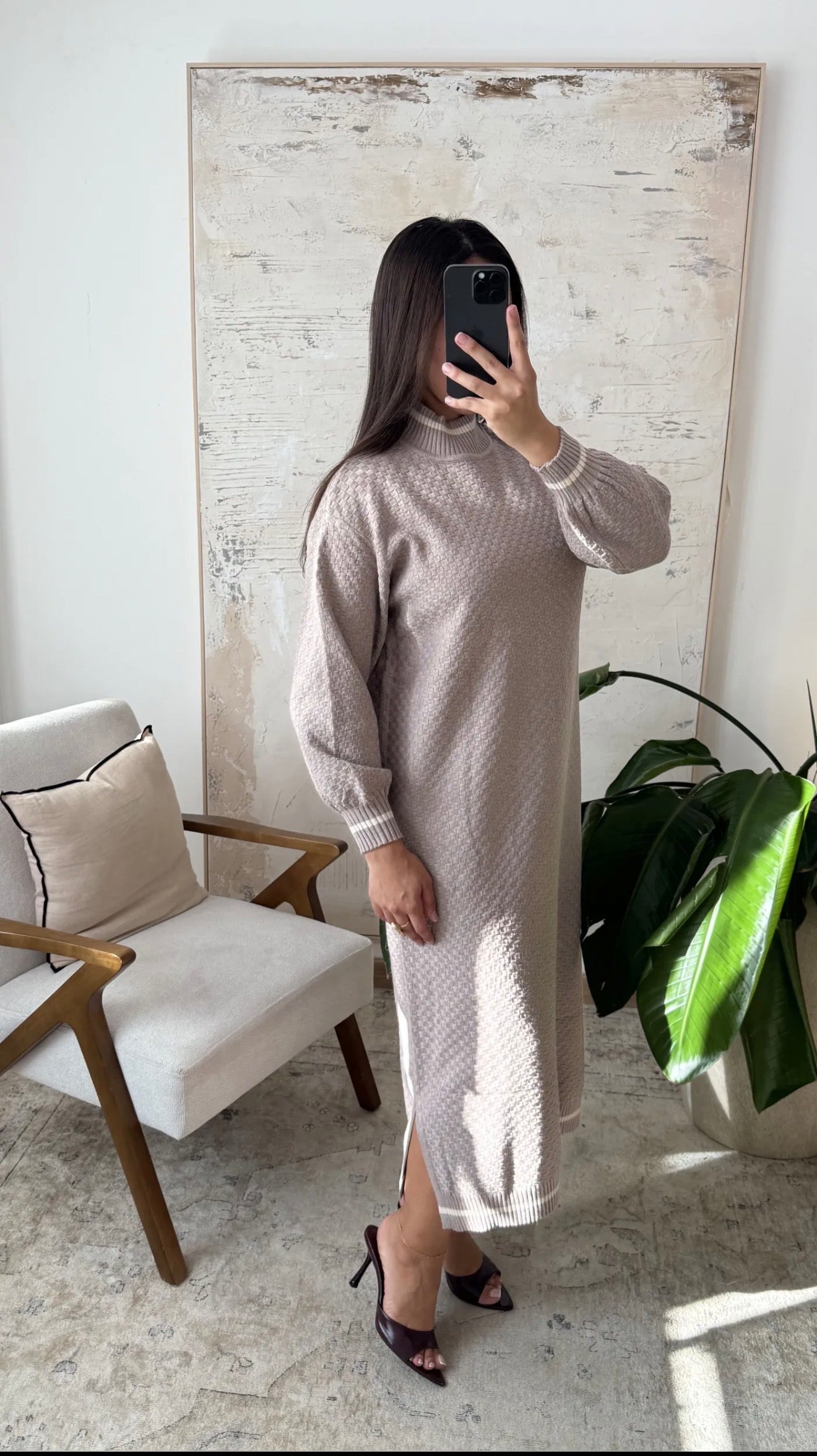 Vestido Saya Gris pardo