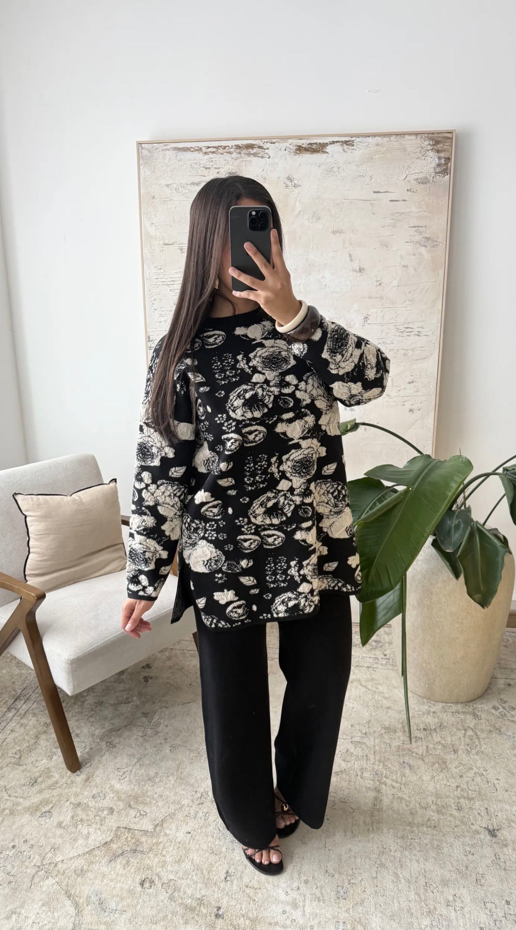 Conjunto floral Negro