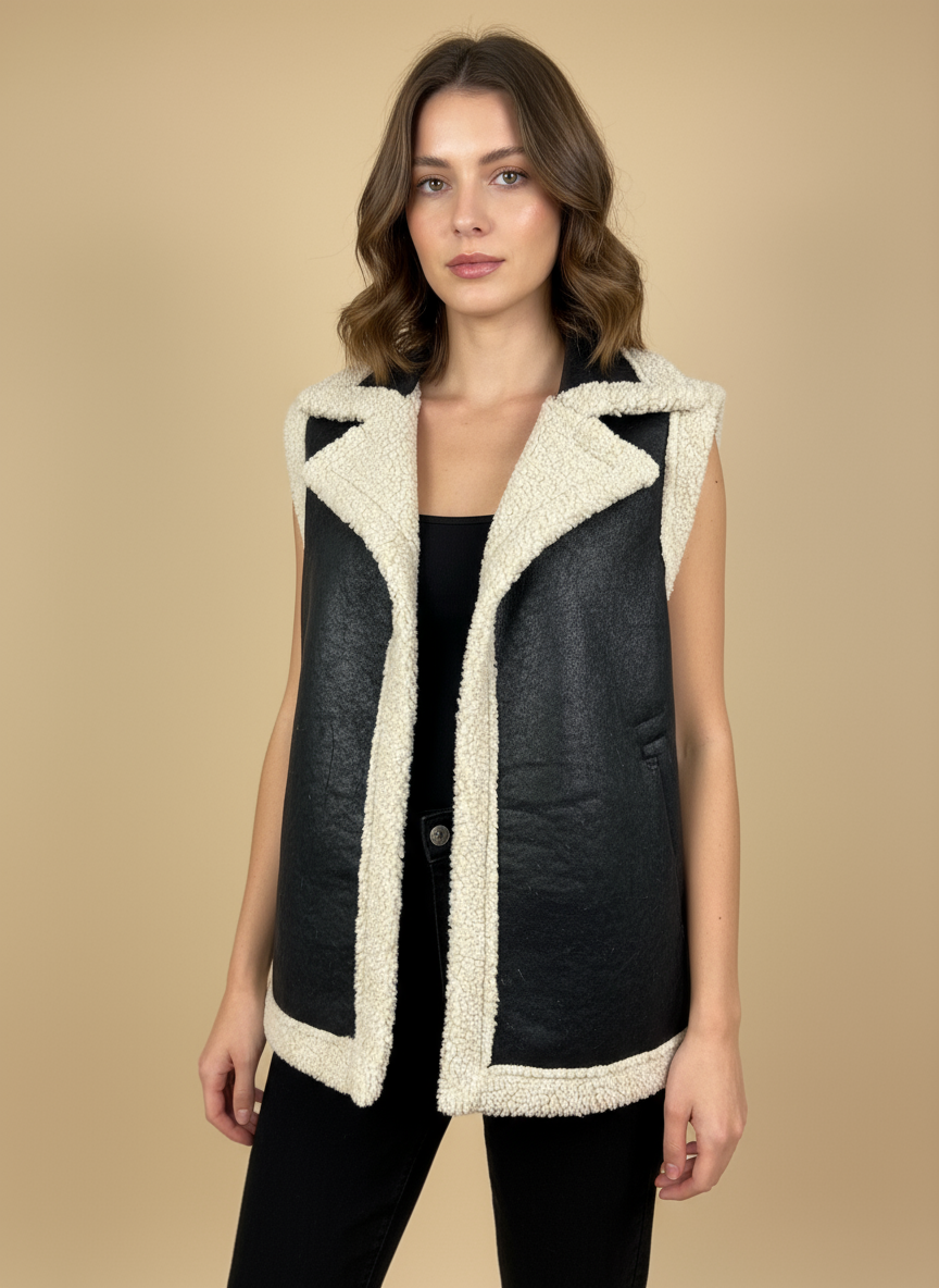 Chaleco de borrego negro