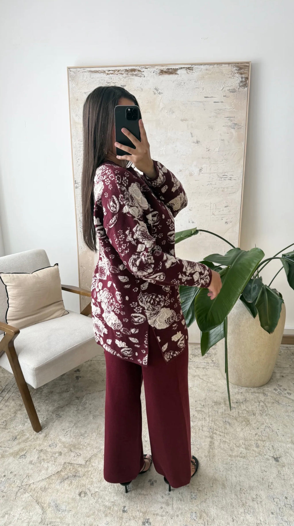 Conjunto floral Borgoña