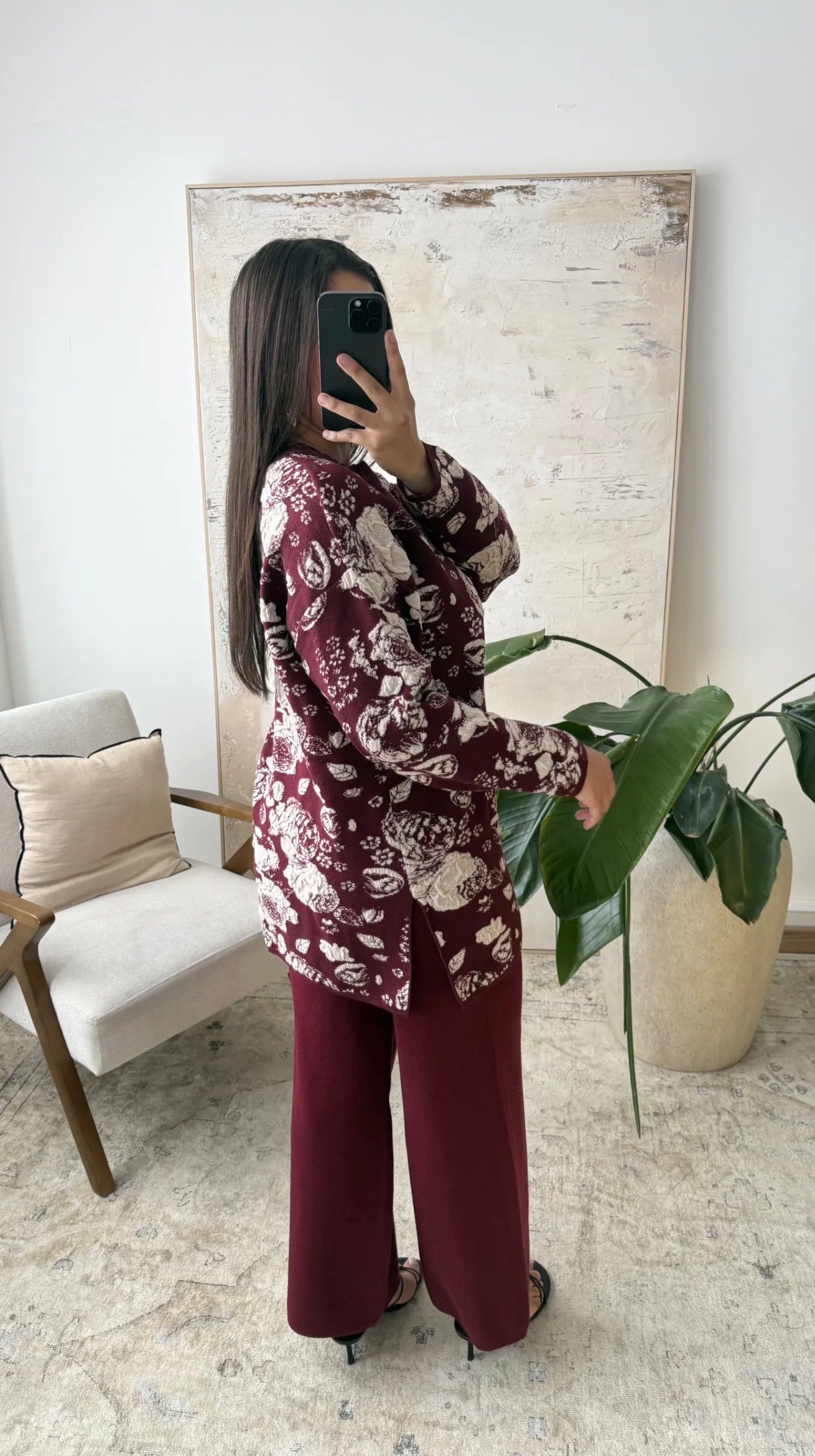Conjunto floral Borgoña