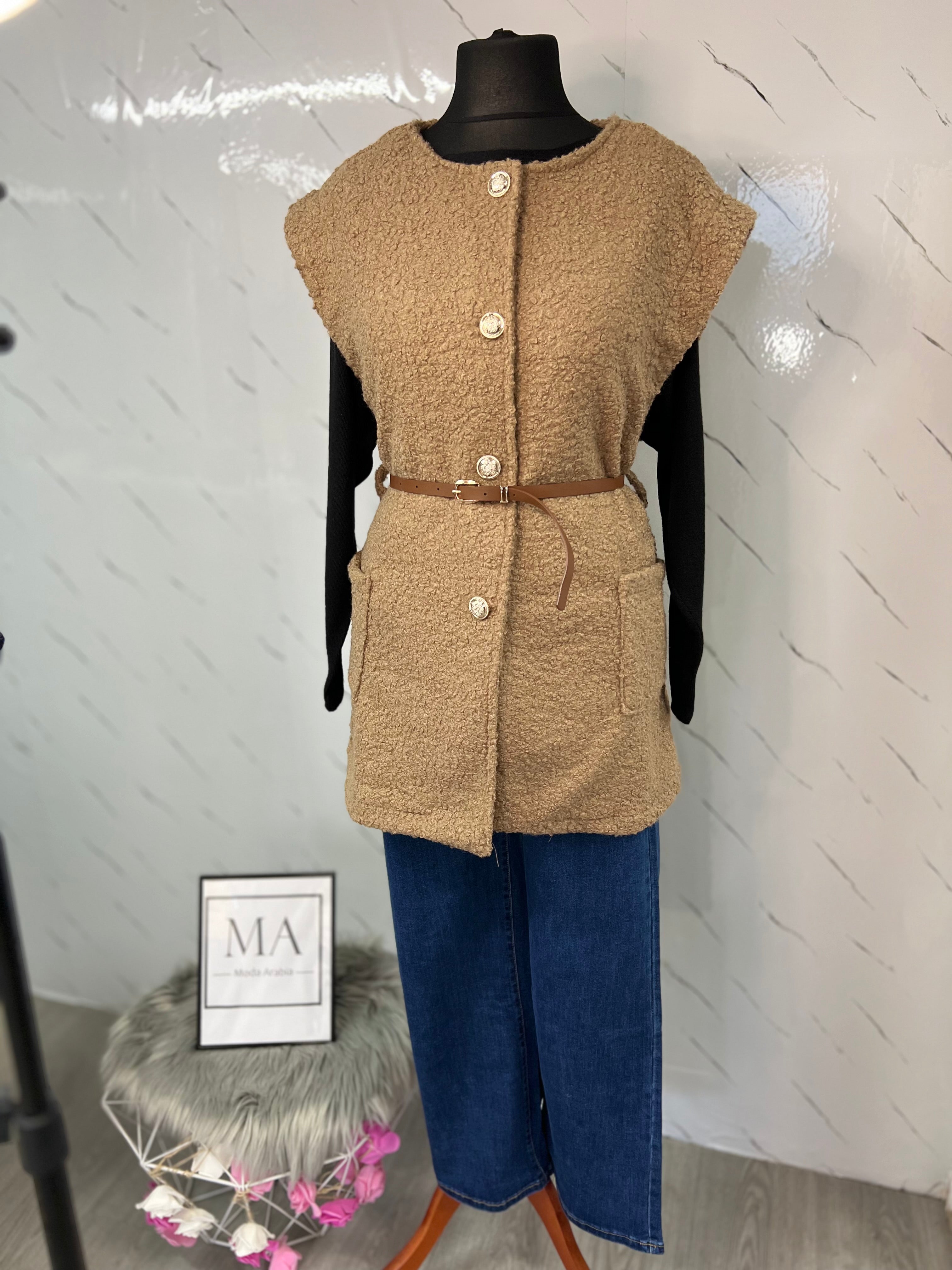 Chaleco pelo camel