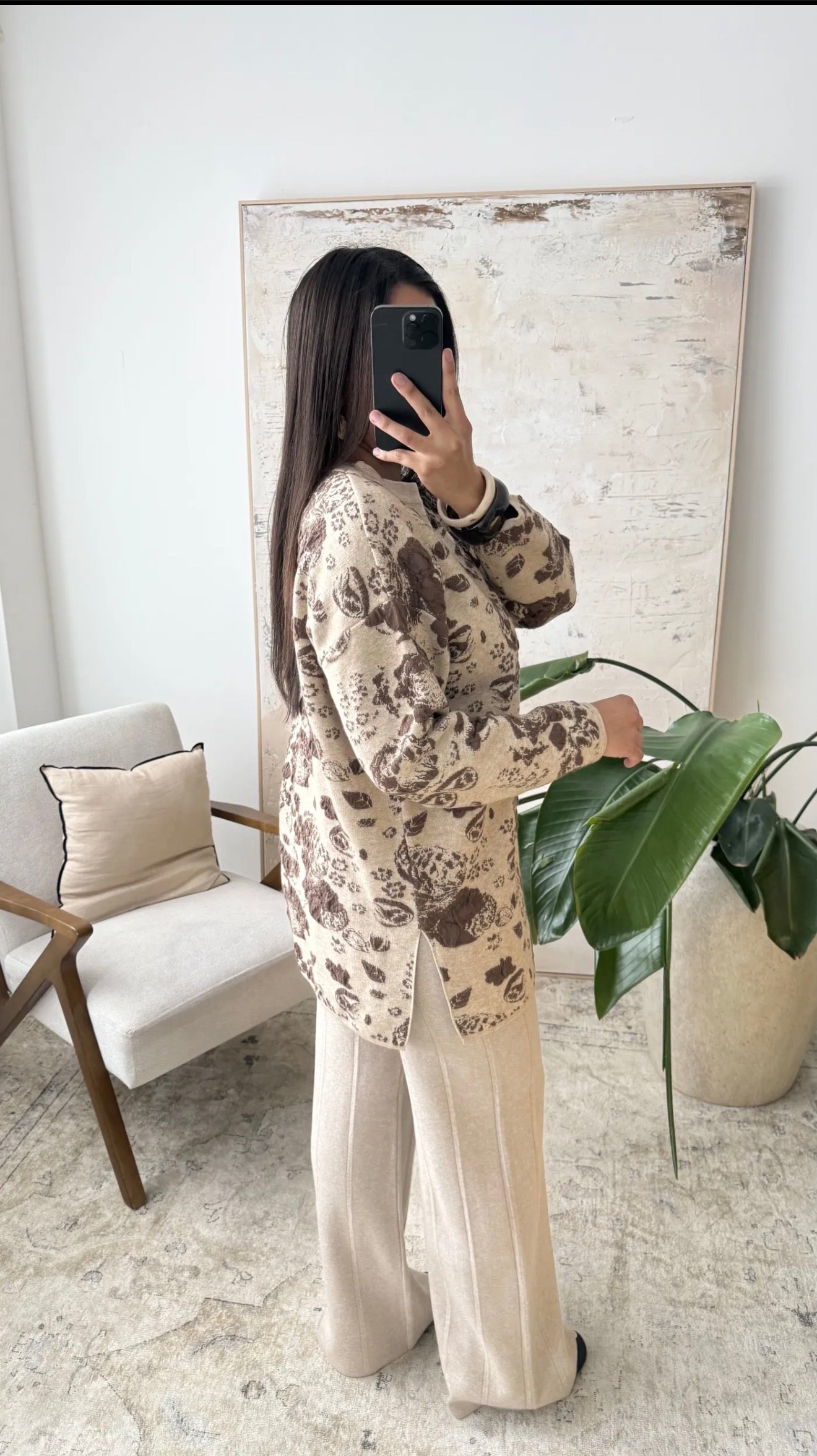 Conjunto floral Castaño