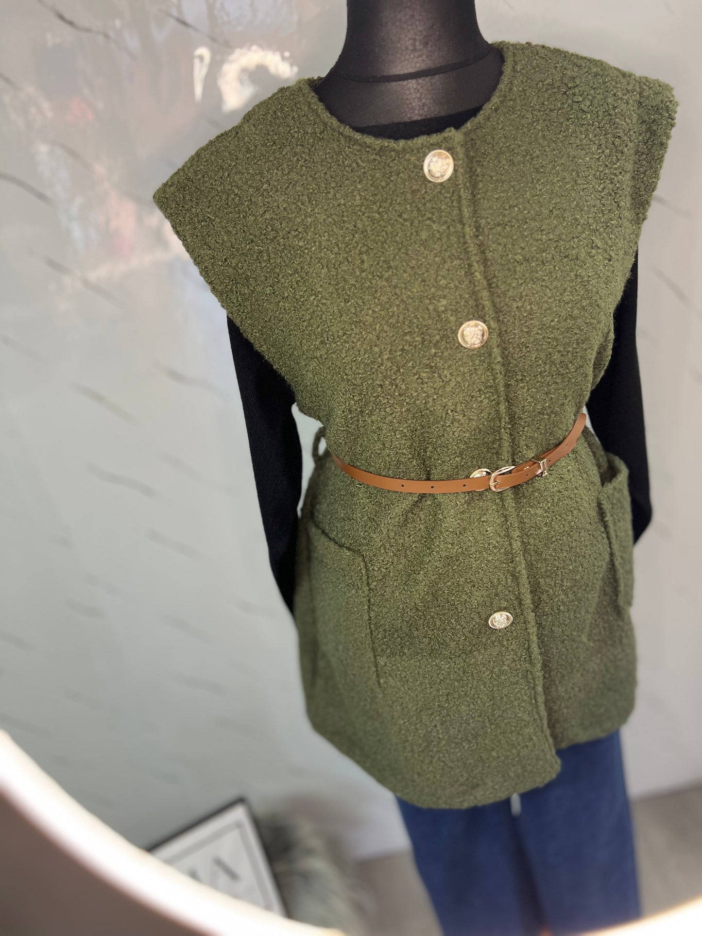 Chaleco pelo verde