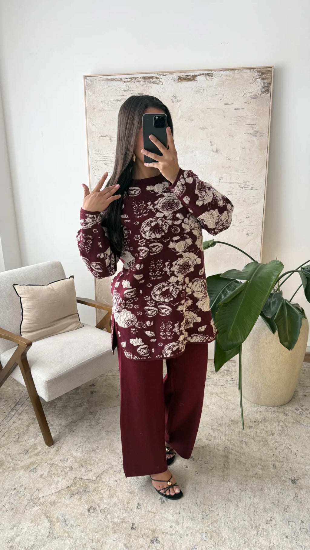 Conjunto floral Borgoña