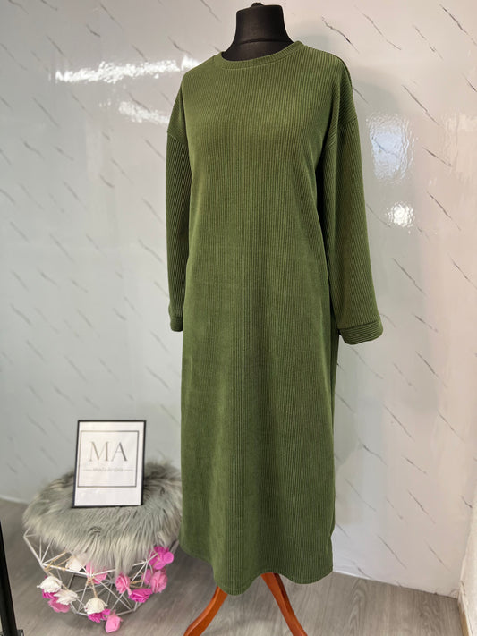 Vestido pana verde