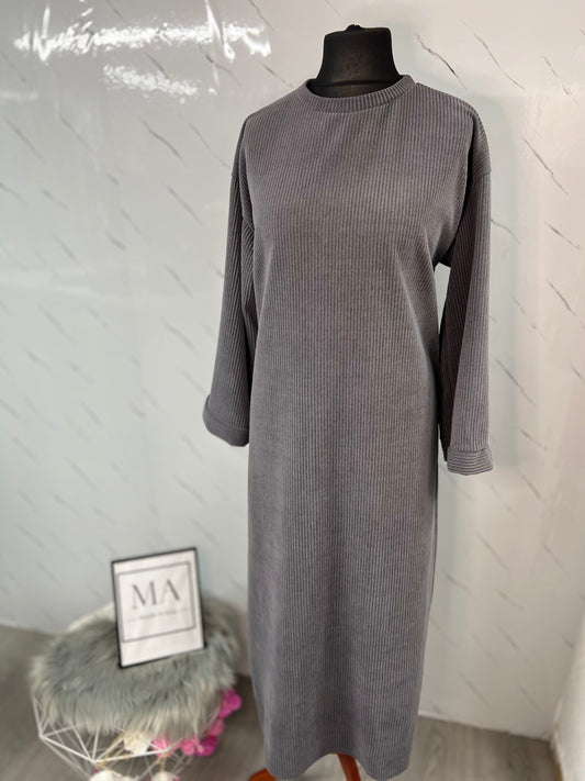 Vestido pana gris
