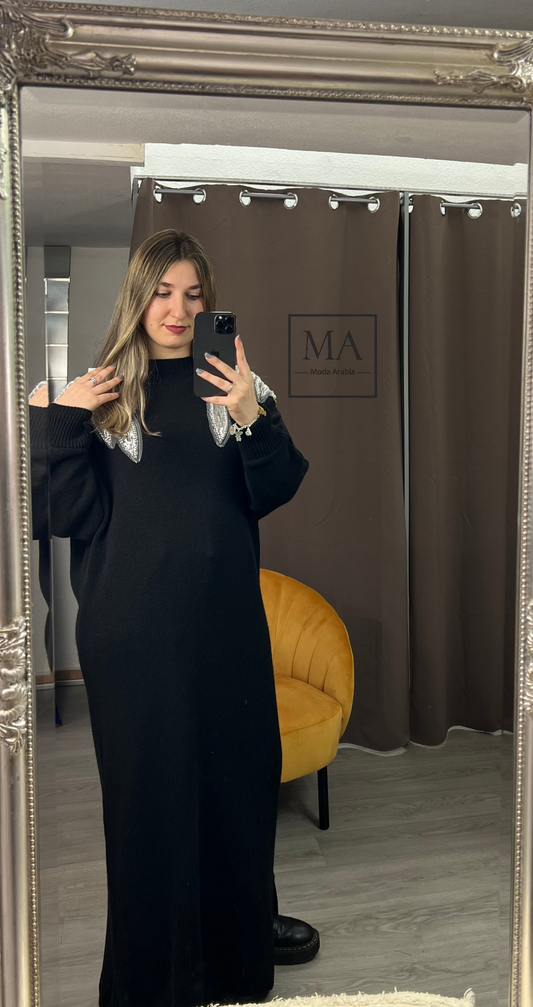 Vestido bordado Negro