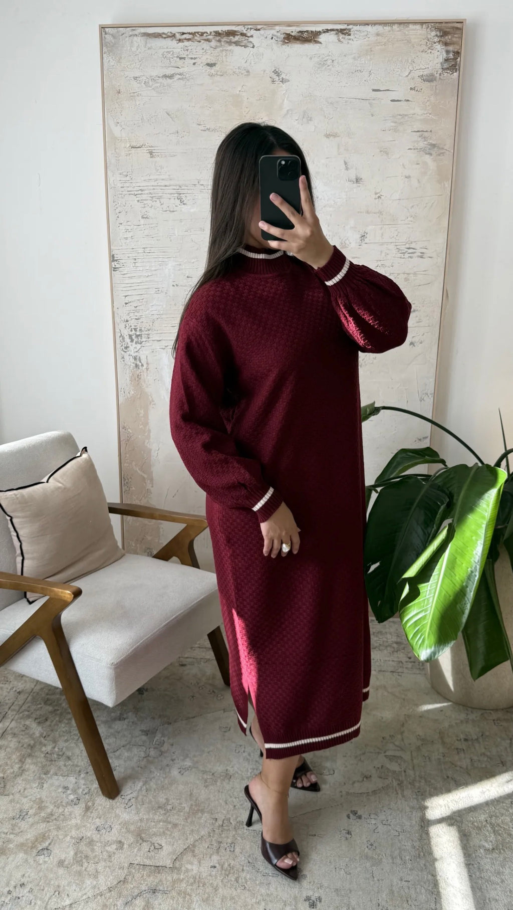 Vestido Saya Borgoña