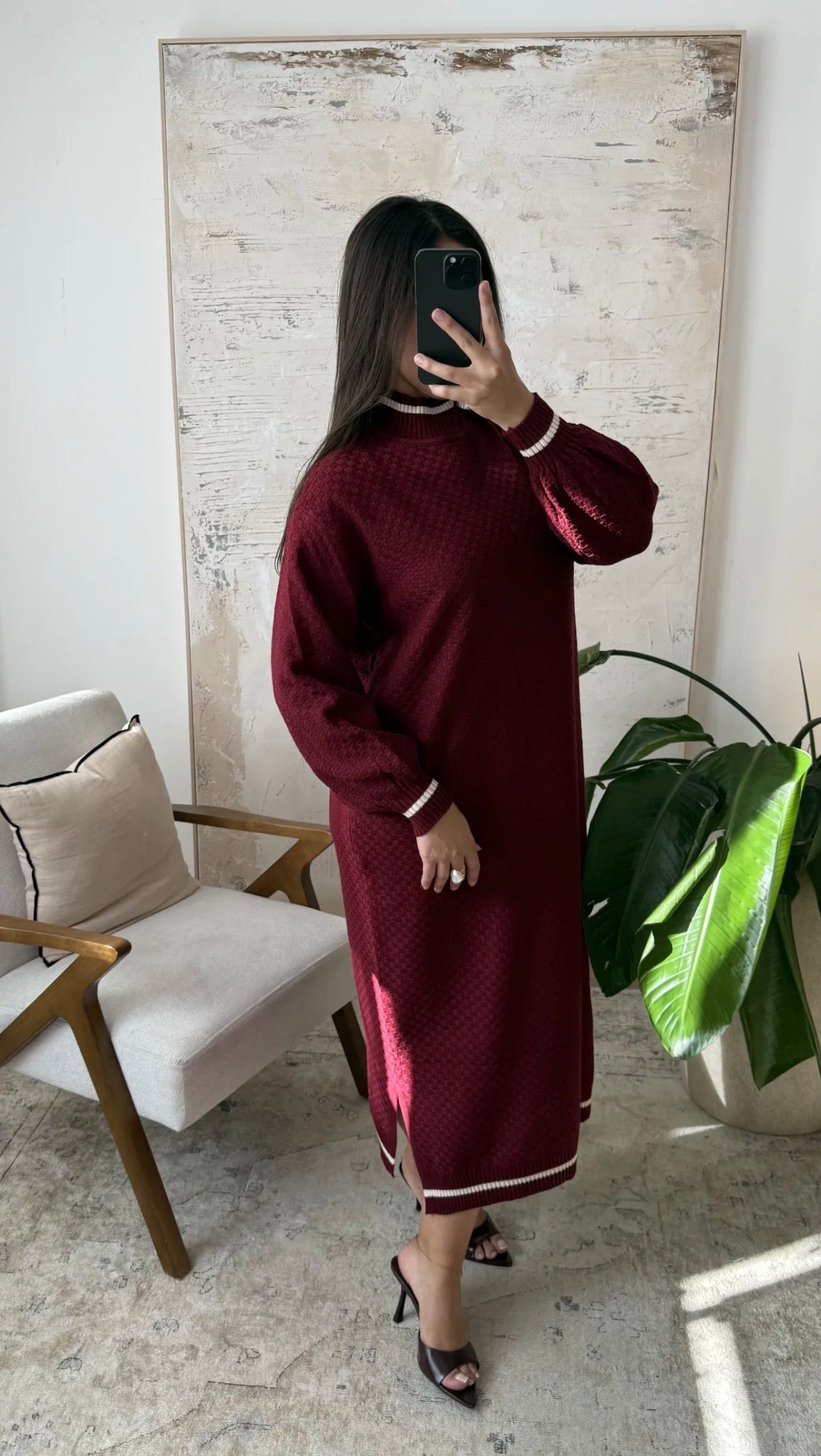 Vestido Saya Borgoña