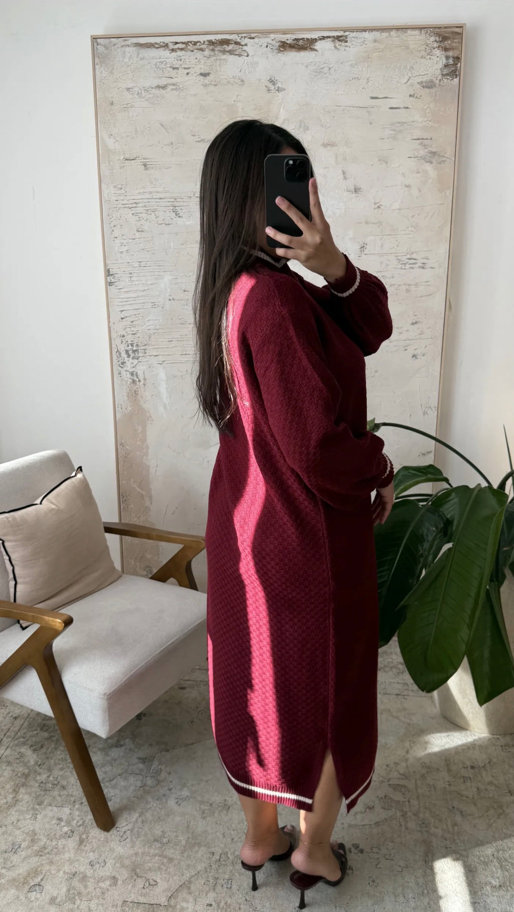 Vestido Saya Borgoña