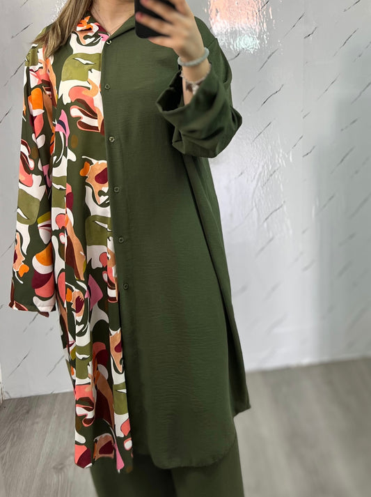 Conjunto estampado verde