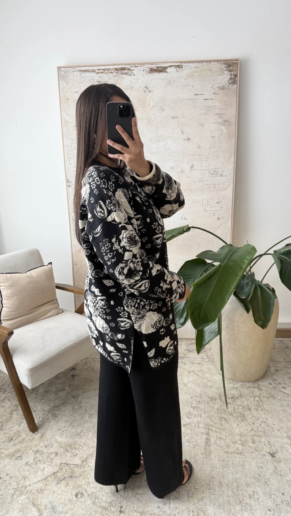 Conjunto floral Negro