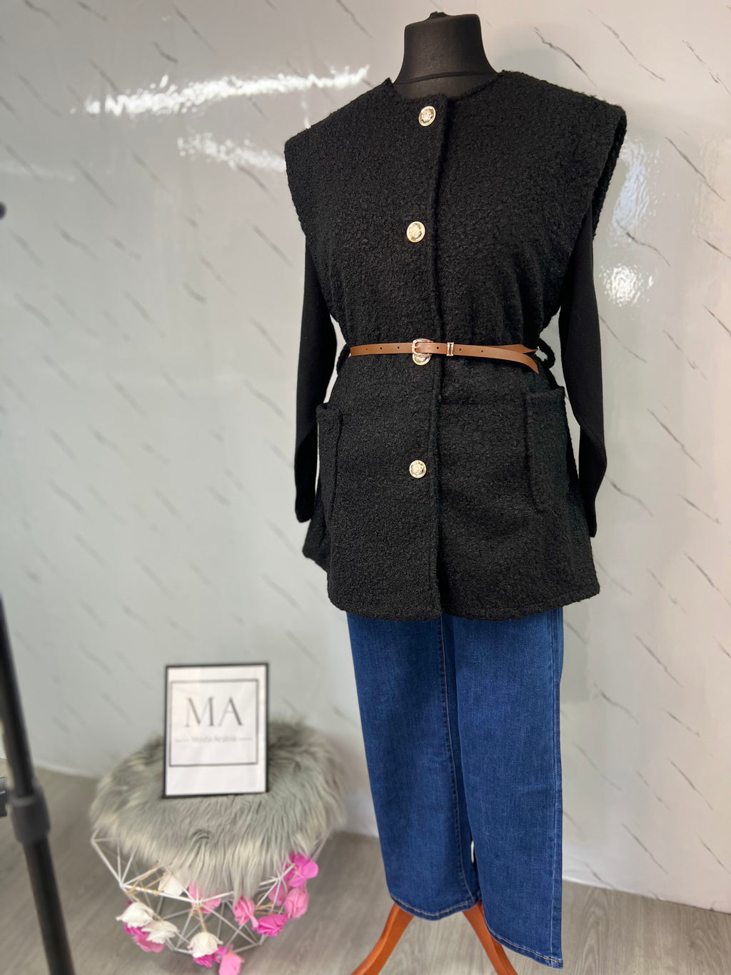 Chaleco pelo negro