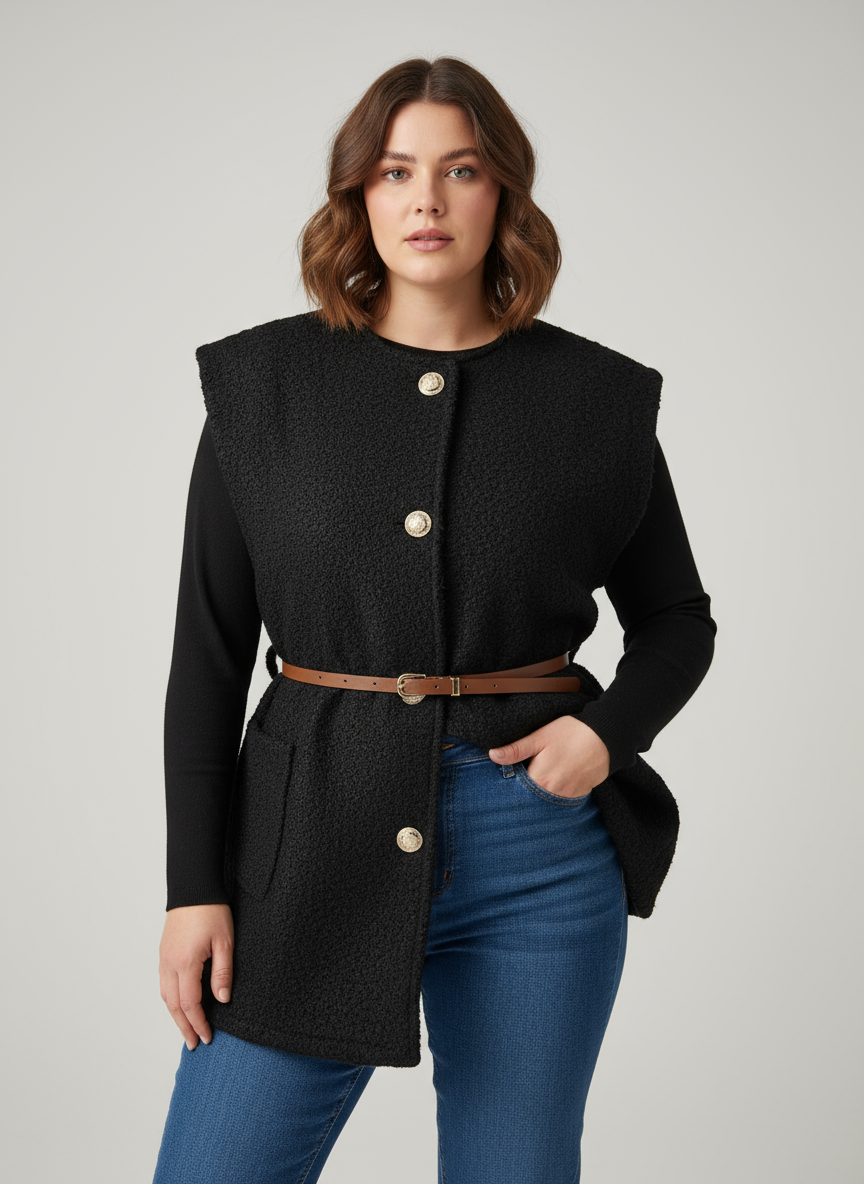 Chaleco pelo negro
