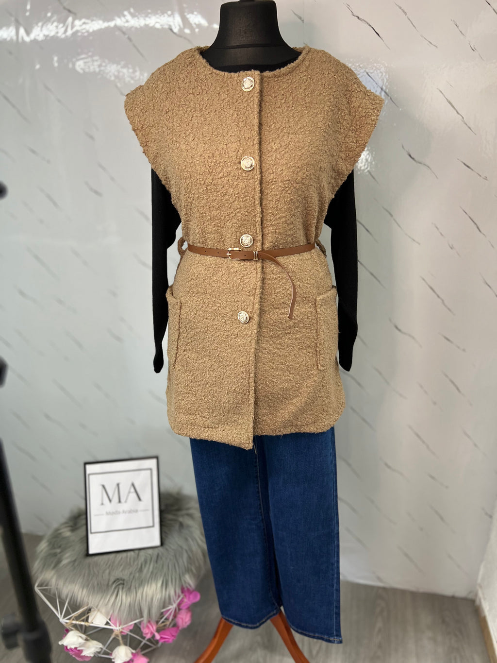Chaleco pelo camel