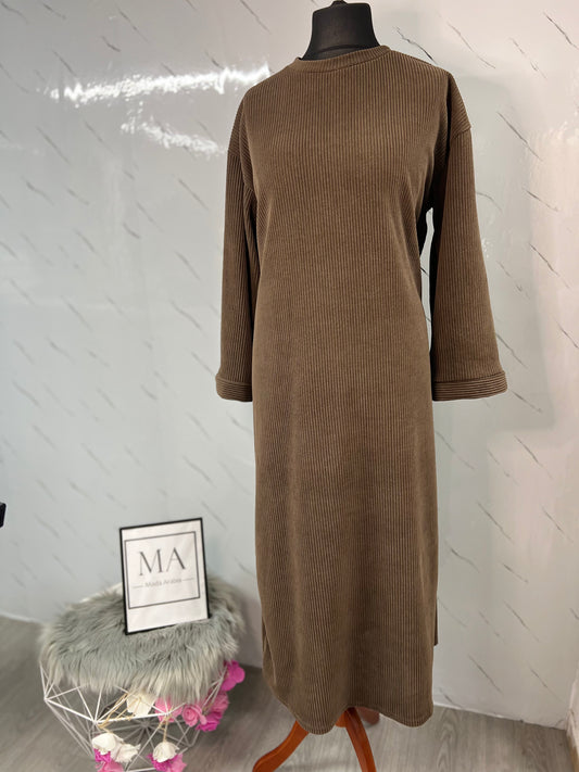 Vestido pana marrón