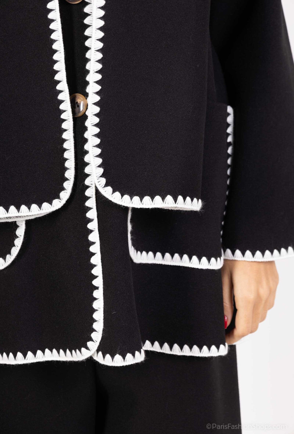 Conjunto con bufanda Negro