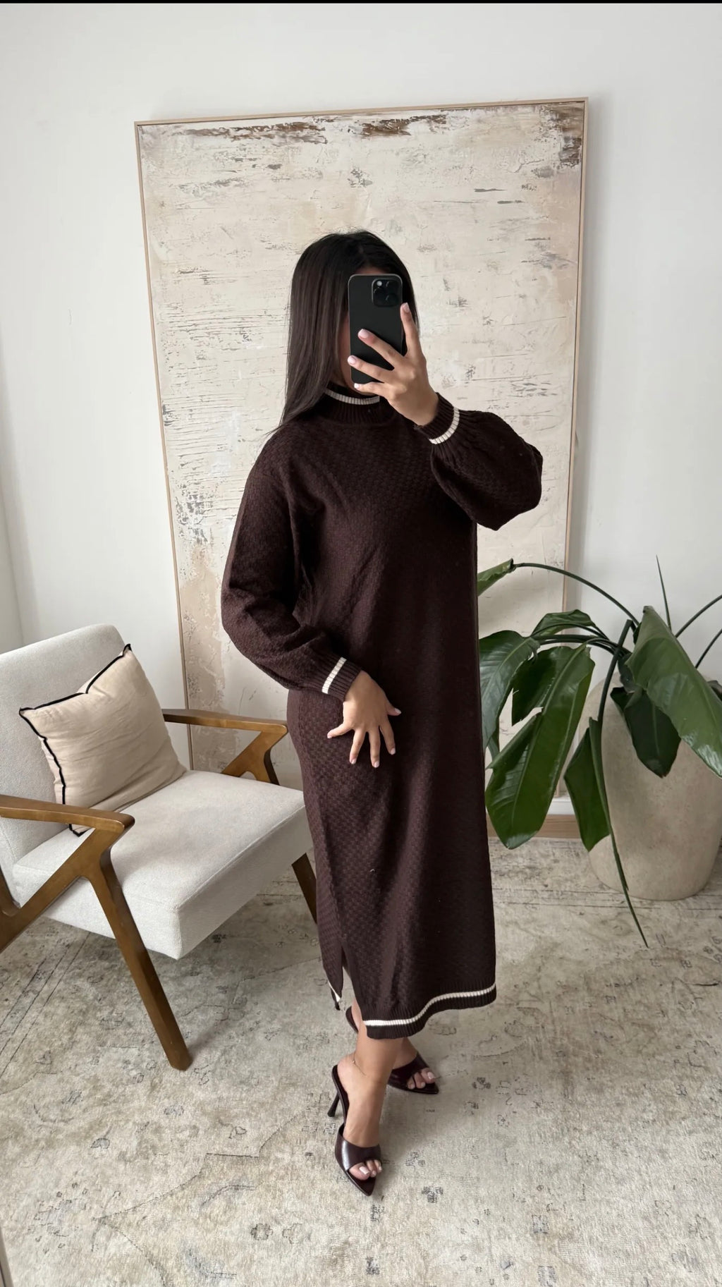 Vestido Saya Castaño