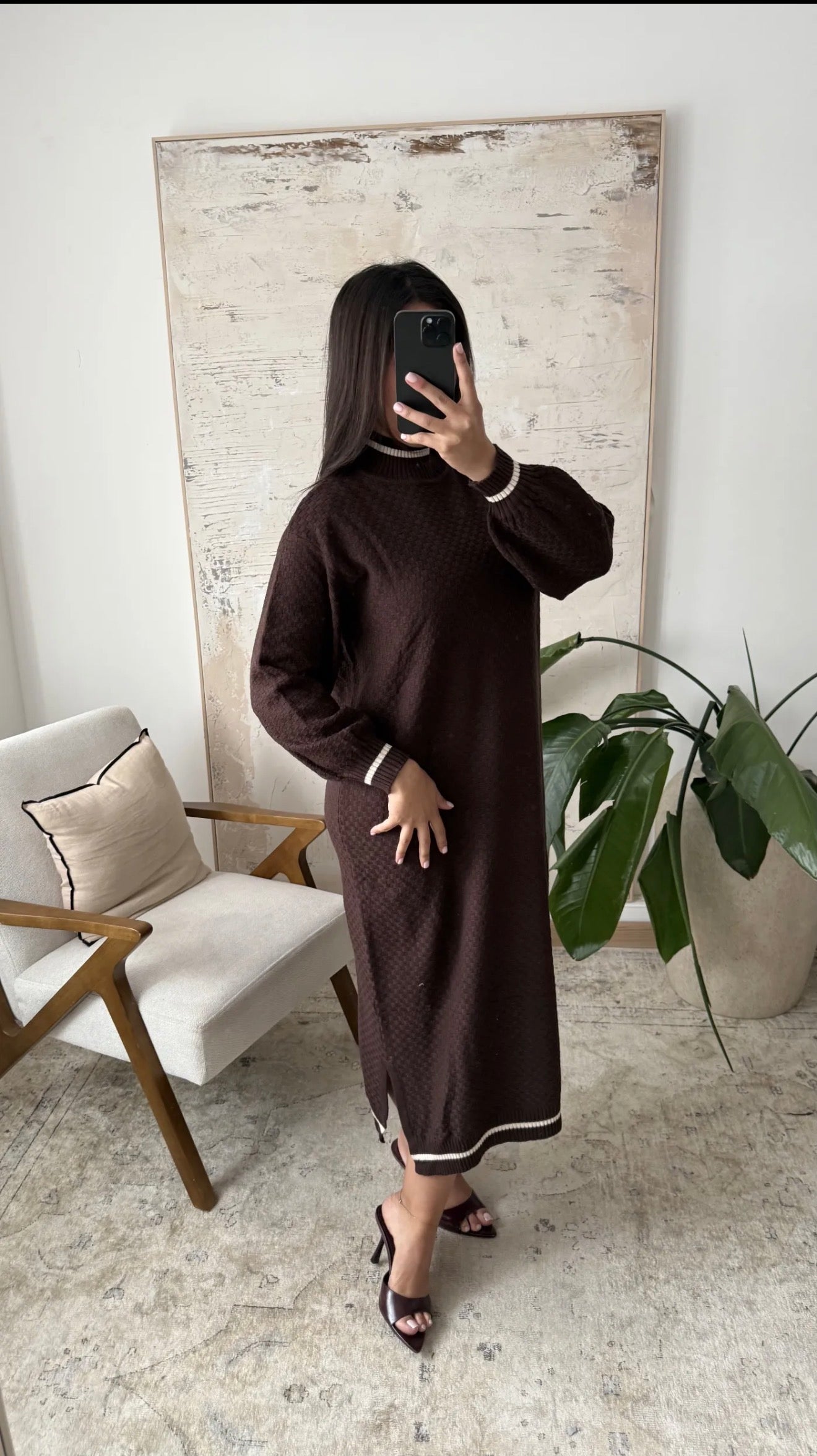 Vestido Saya Castaño