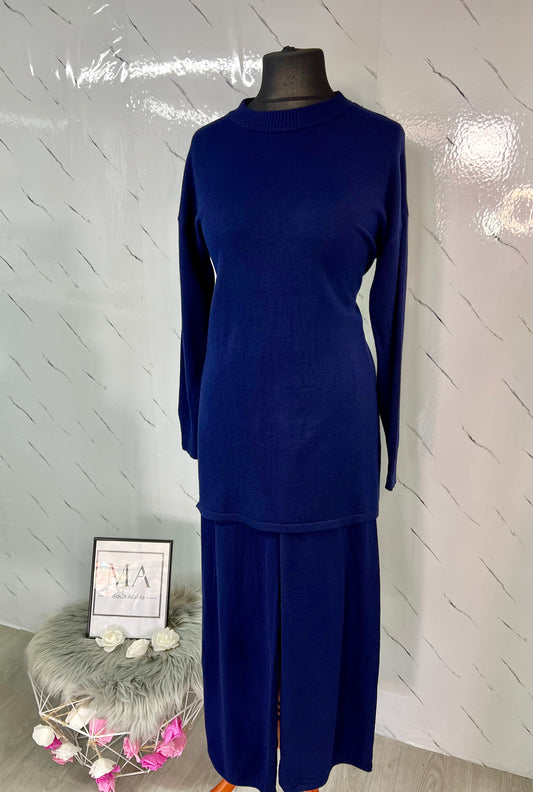 Conjunto punto fino azul marino