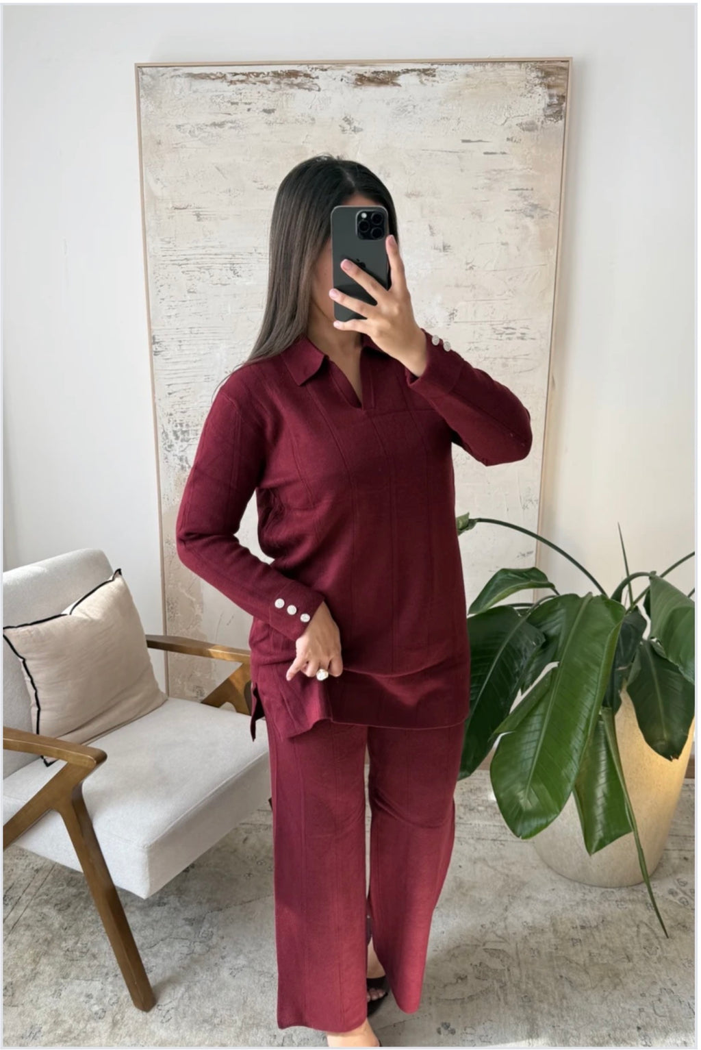 Conjunto Leyla Borgoña