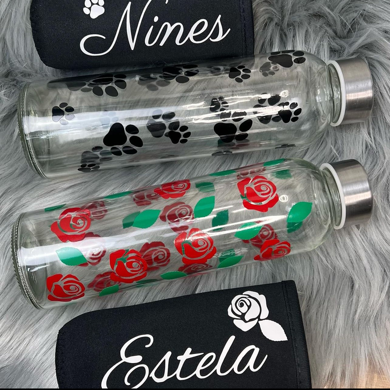 Botella huella o flor