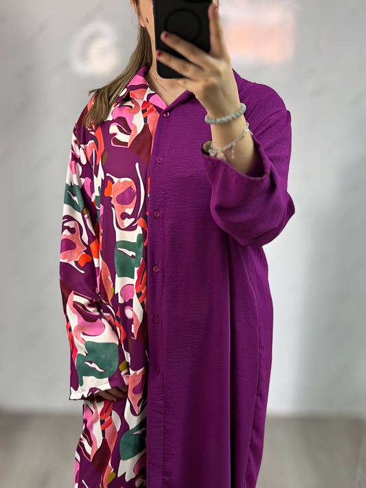 Conjunto estampado orquídea