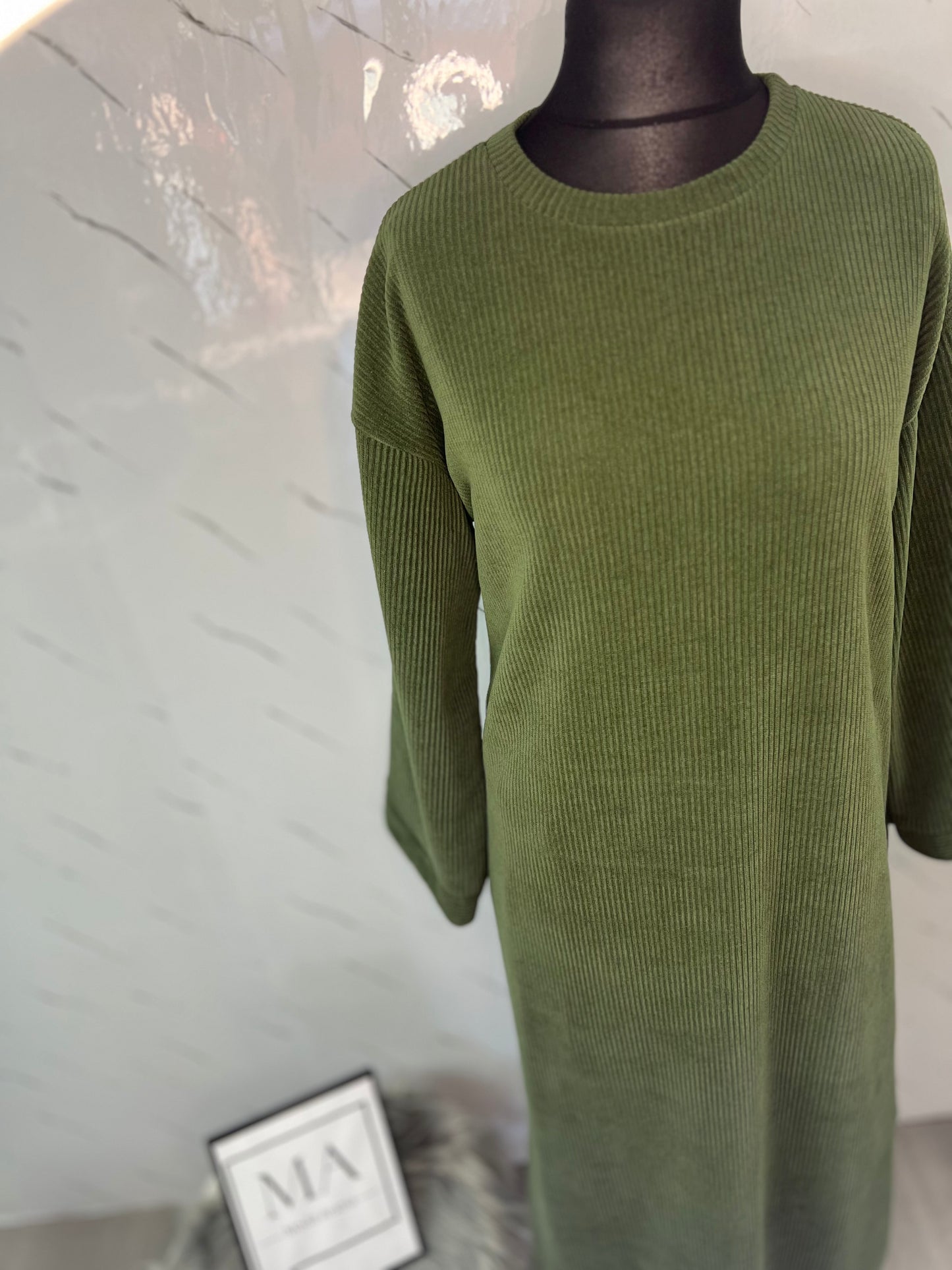 Vestido pana verde
