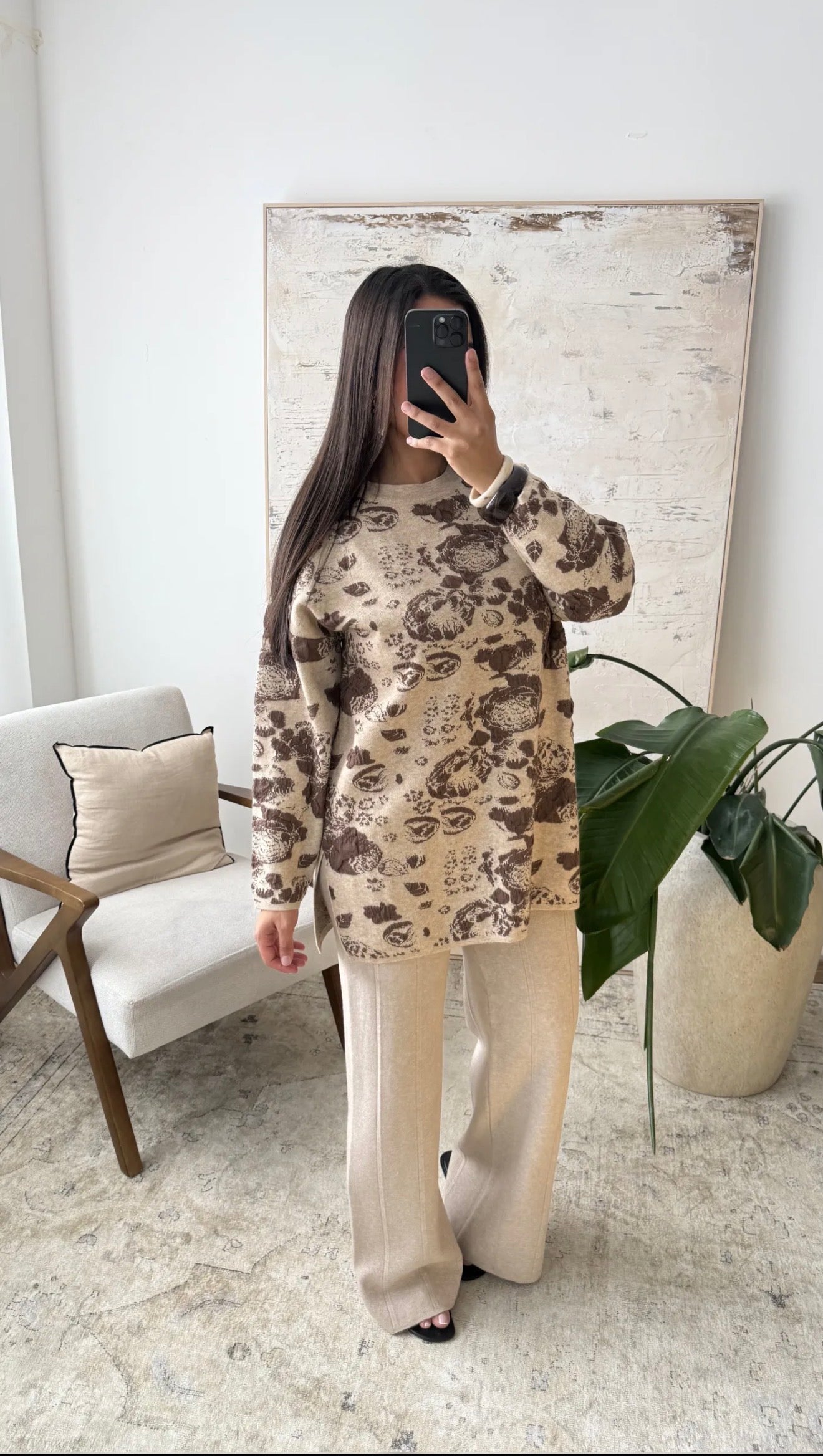 Conjunto floral Castaño