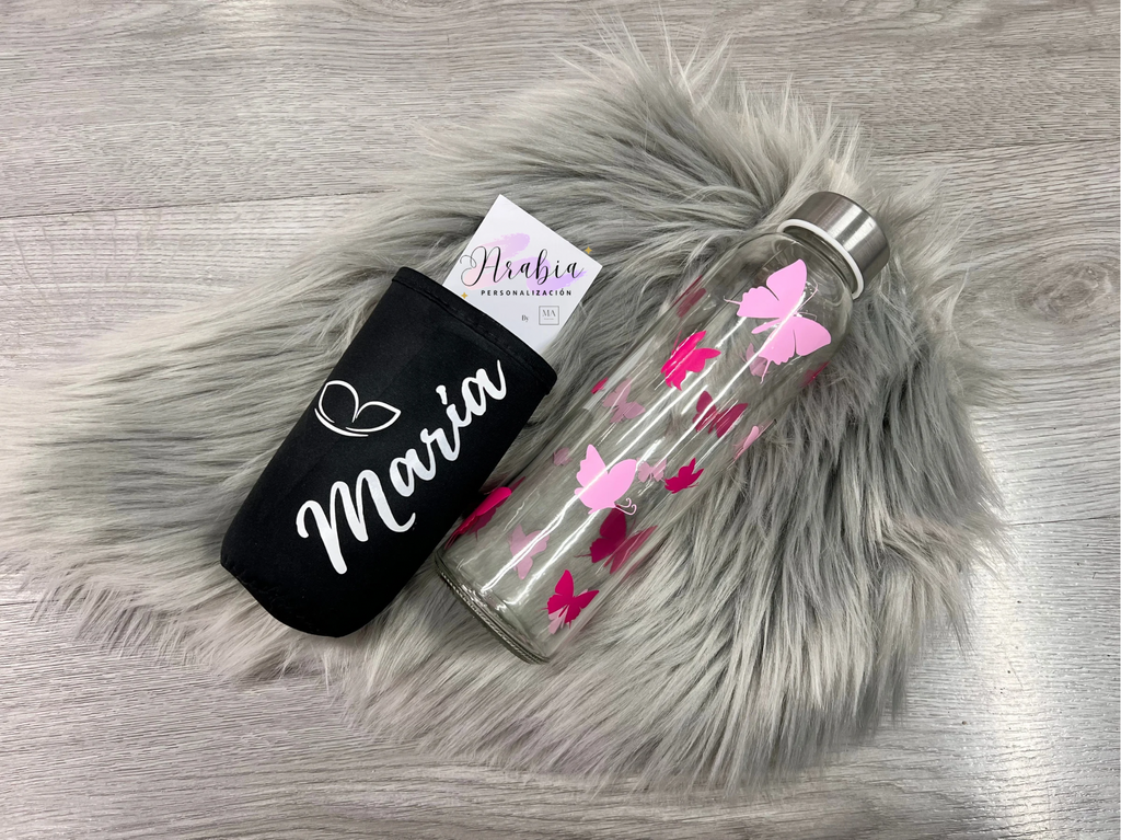 Botella de mariposas