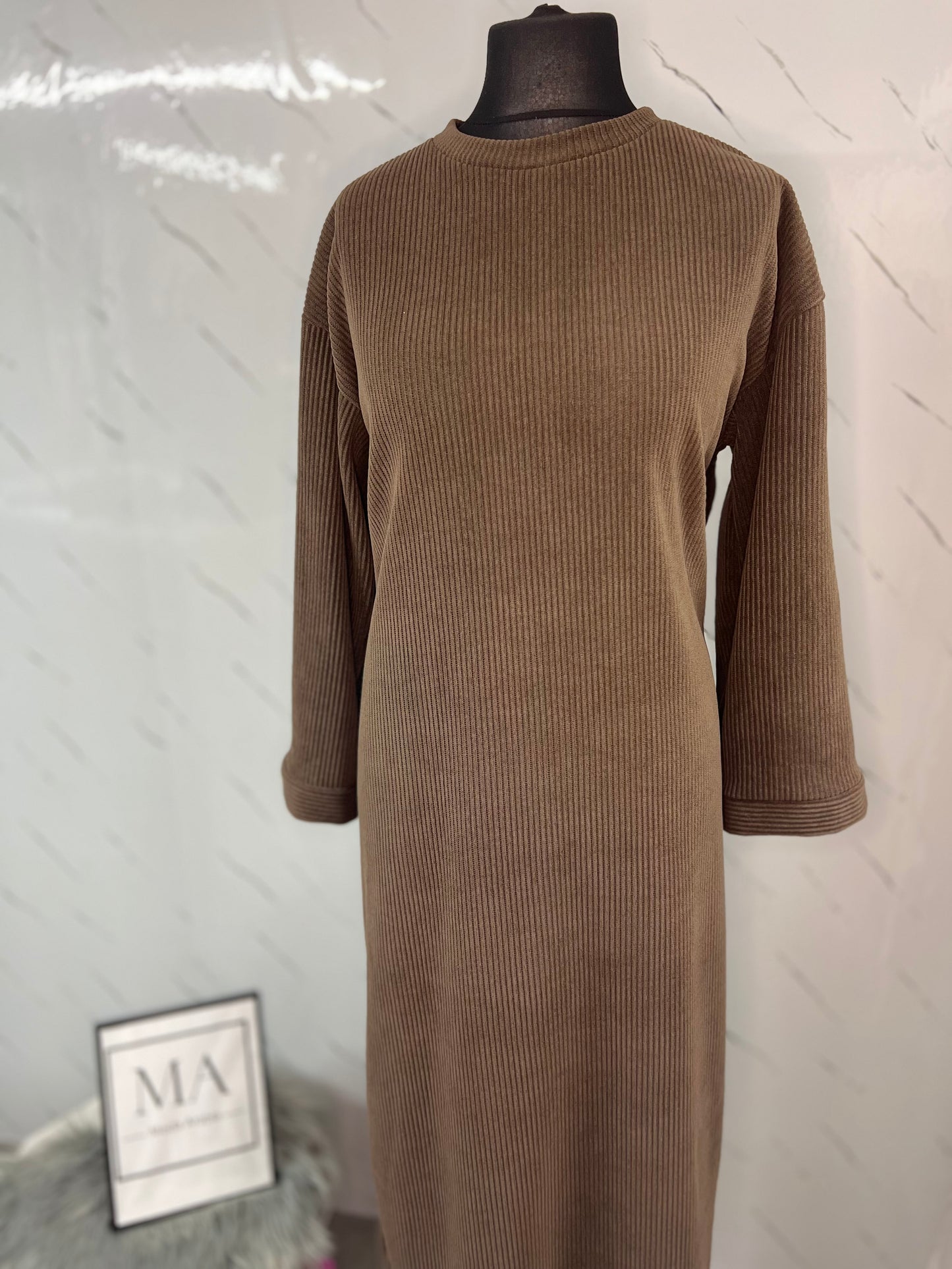 Vestido pana marrón