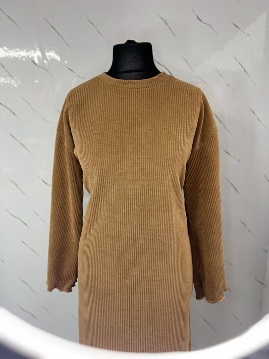 Vestido de pana marrón