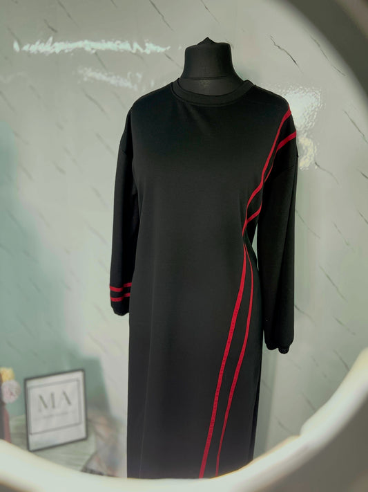 Vestido sudadera rayas roja