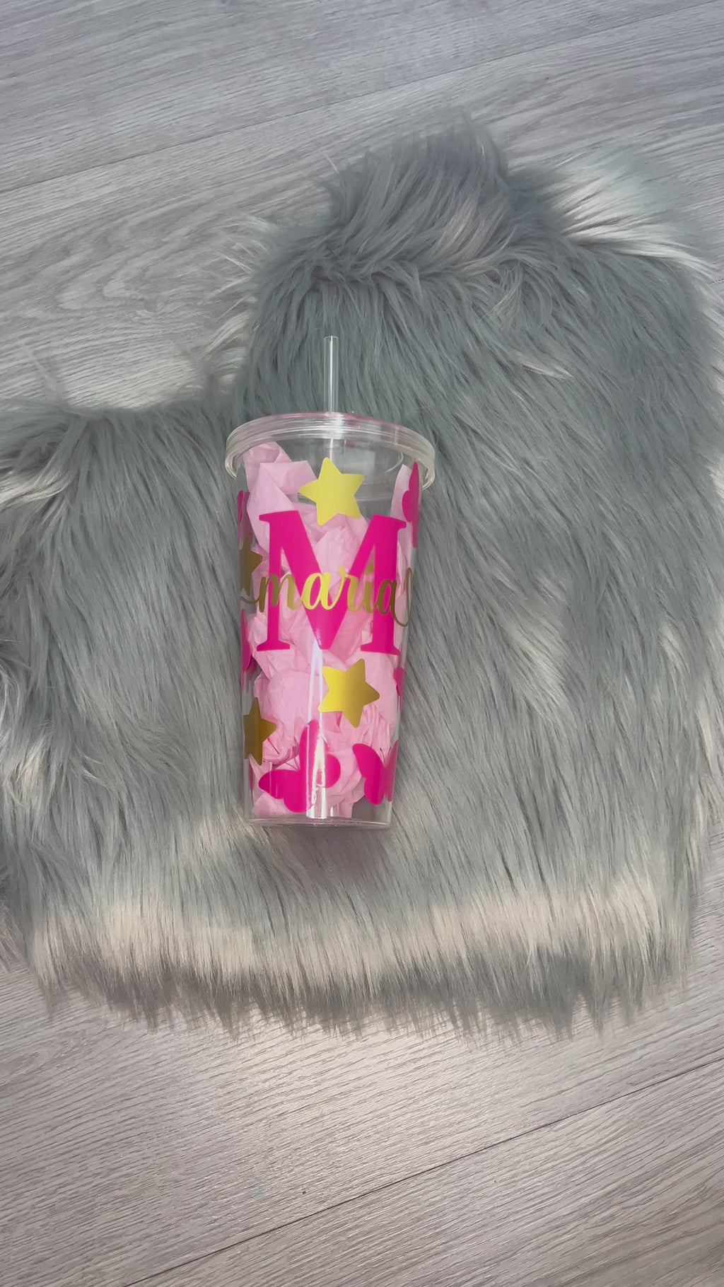 Vaso mariposas y estrellas